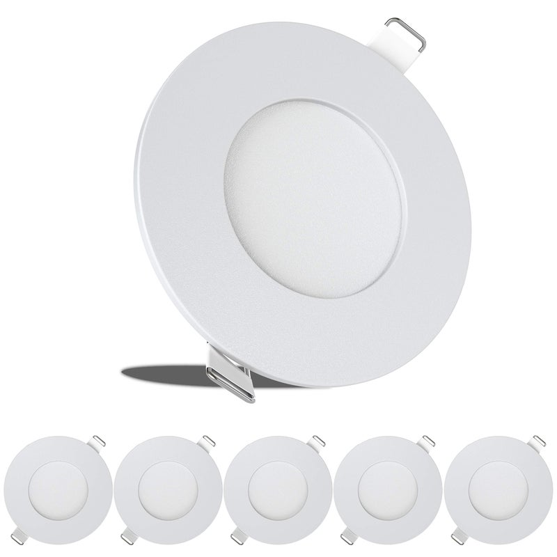 Leisure LED 5 Pack RV Boat Recessed Ceiling Light 240 Lumen Super Slim LED Panel Light DC 12V 3.375" 3W Full Aluminum Downlights, Natural/Neutral White (Natural White, 5 Pack) - Image 1